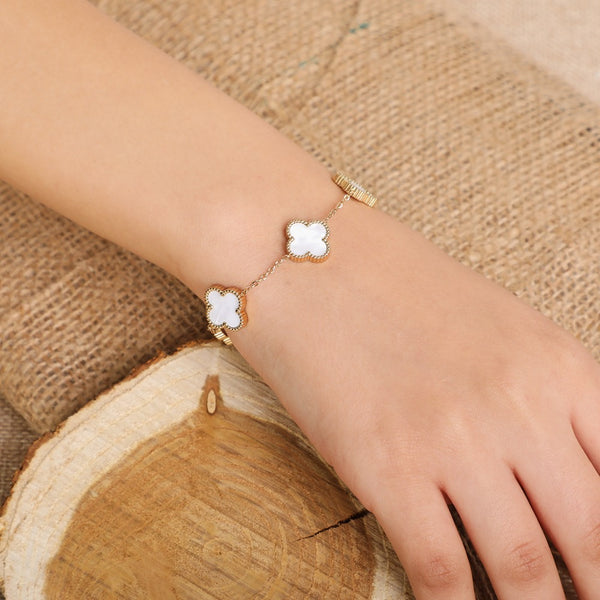 Gold Plated Lucky Flower Bracelet