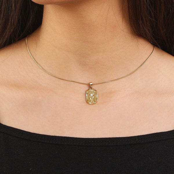 Tulip Gold Bead Chain Necklace