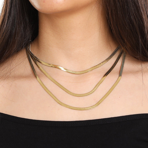 Triple Layer Snake Necklace