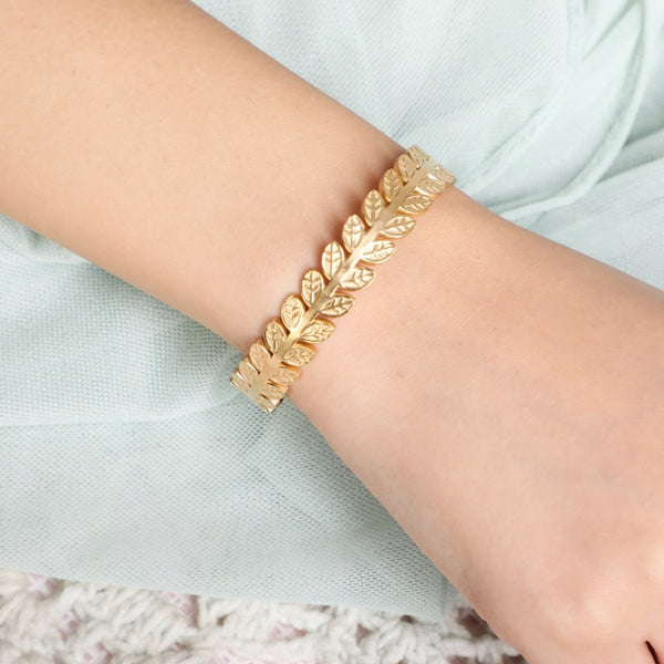 Gold leaf bracelet