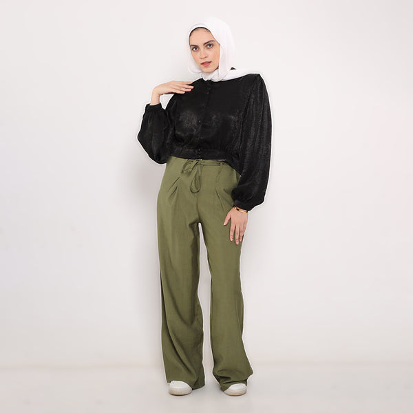 Darted Wide Leg Trousers