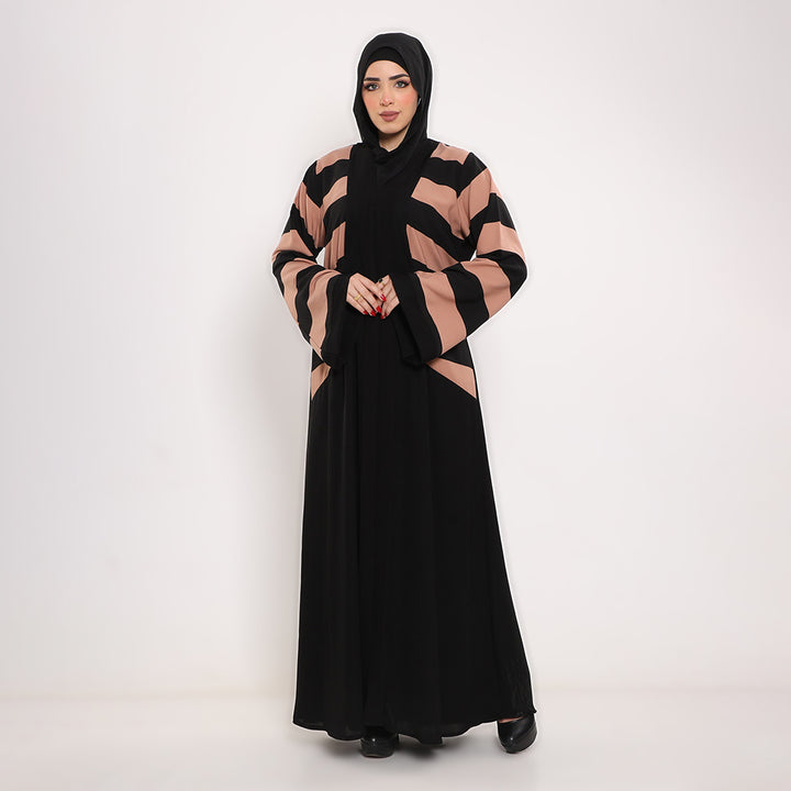 Printed V-Neck Abaya