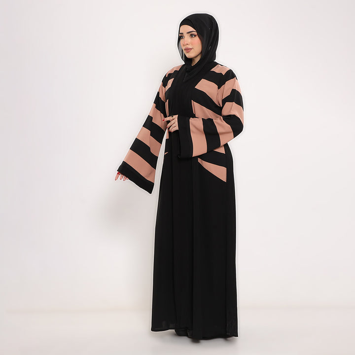 Printed V-Neck Abaya