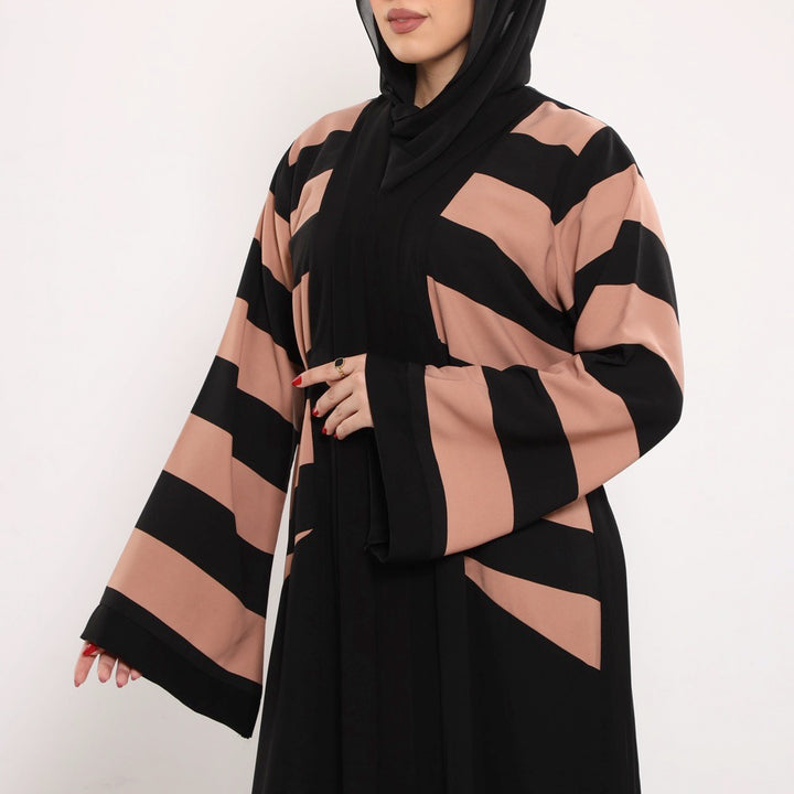 Printed V-Neck Abaya