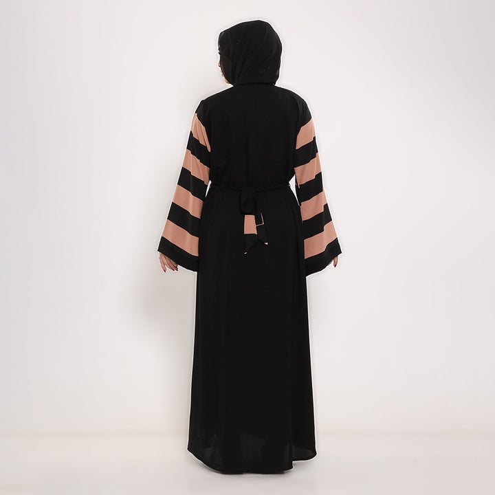 Printed V-Neck Abaya