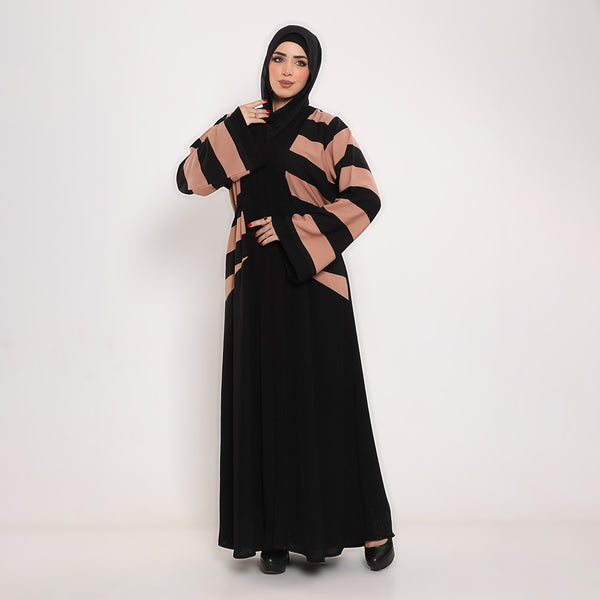 Printed V-Neck Abaya