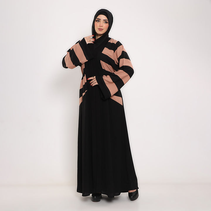 Printed V-Neck Abaya