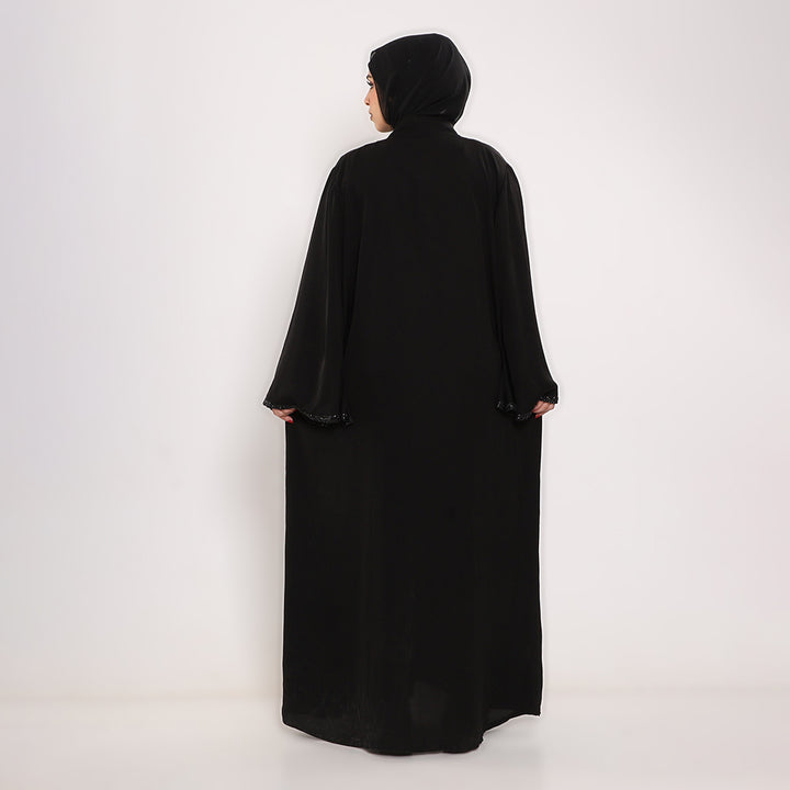 Decorated V-Neck Abaya