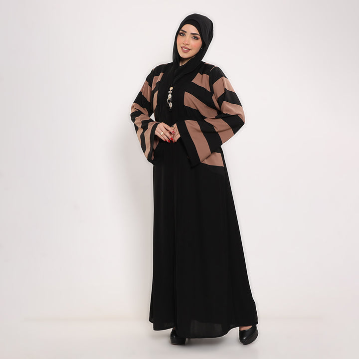 Printed V-Neck Abaya