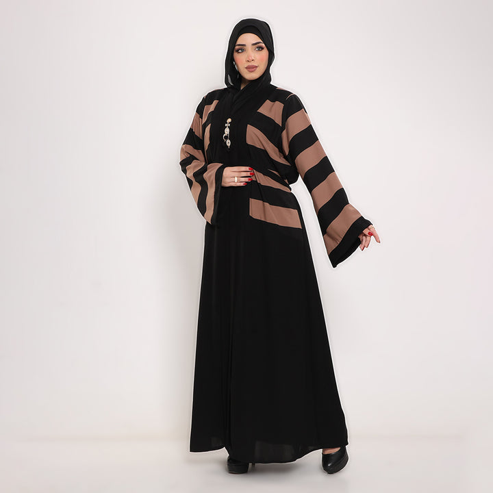 Printed V-Neck Abaya