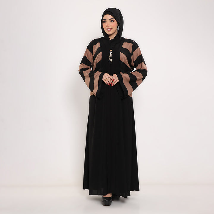 Printed V-Neck Abaya