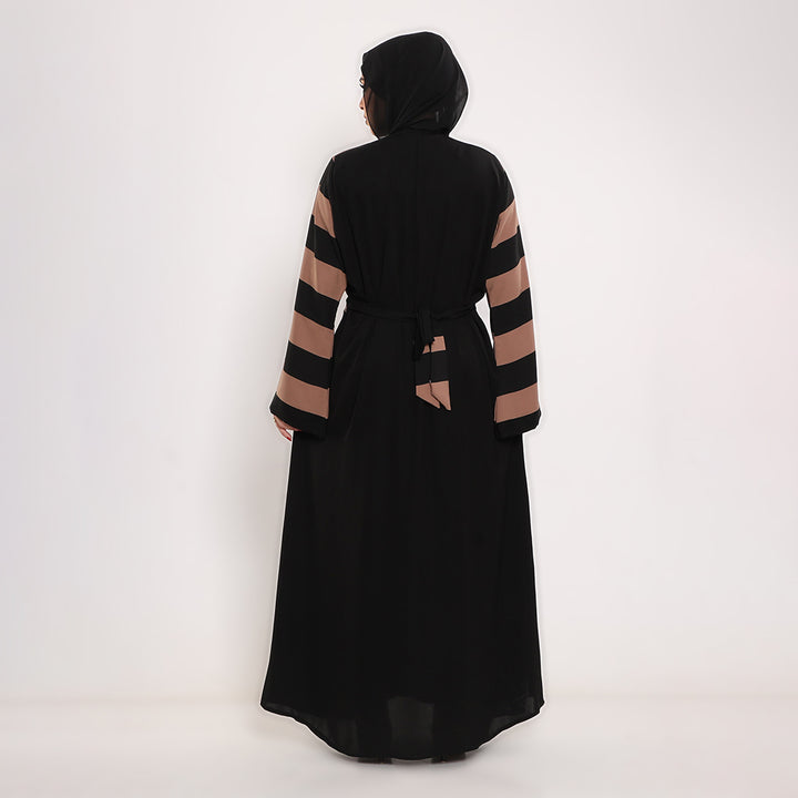 Printed V-Neck Abaya