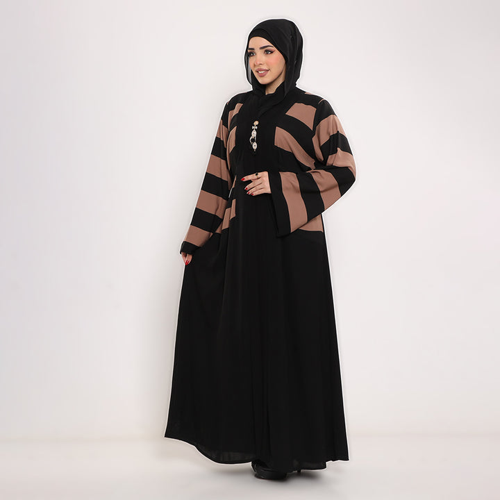 Printed V-Neck Abaya