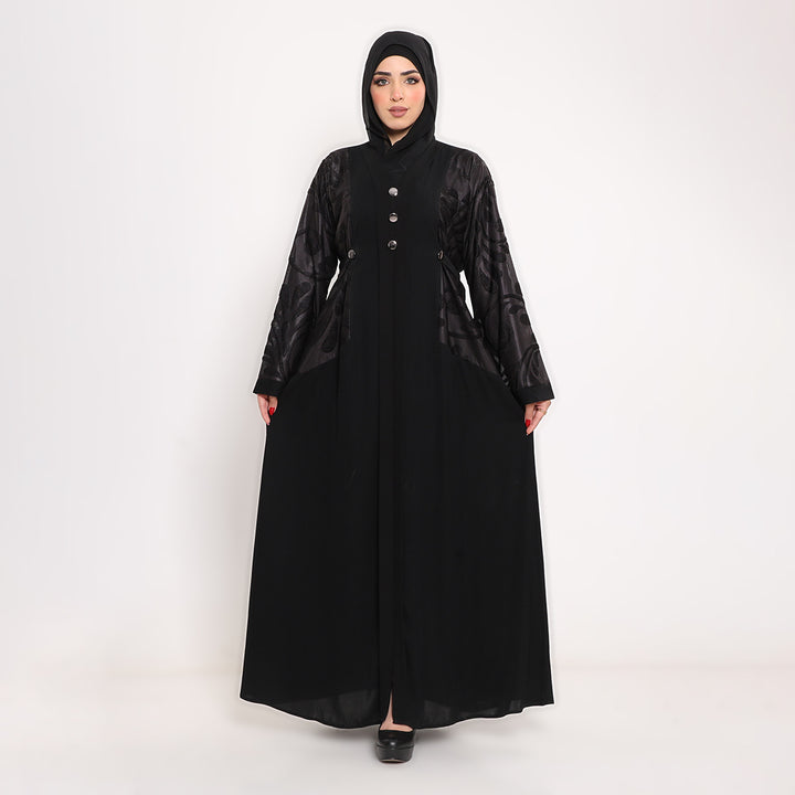 Embroidered V-Neck Abaya