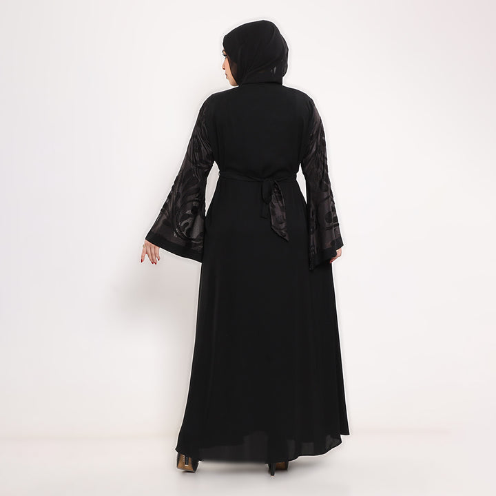 Embroidered V-Neck Abaya