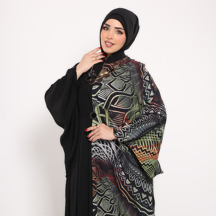 Assymetric Butterfly Sleeve Abaya