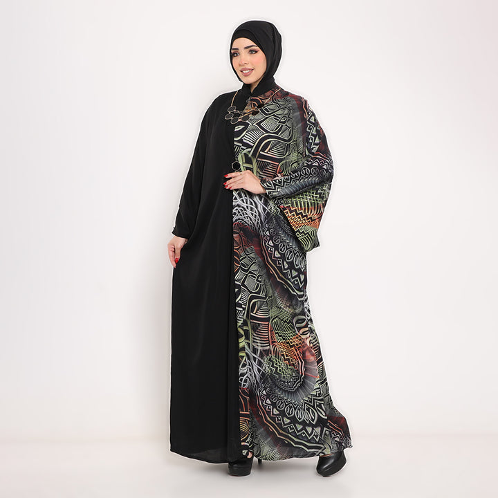 Assymetric Butterfly Sleeve Abaya