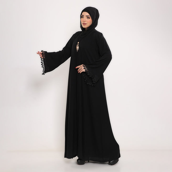 Embroidered V-Neck Abaya