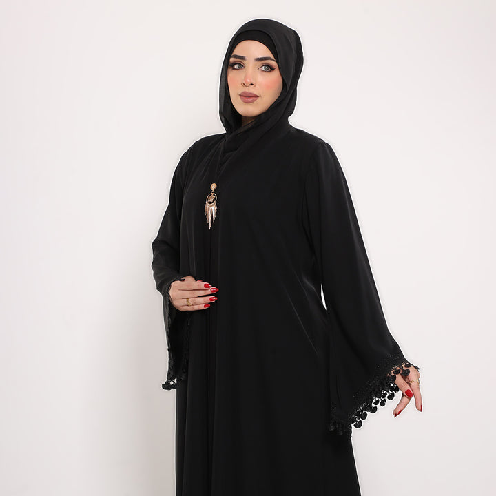 Embroidered V-Neck Abaya