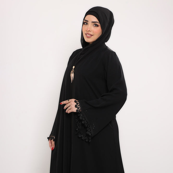 Embroidered V-Neck Abaya