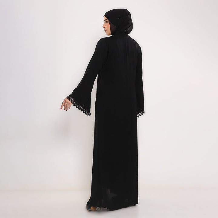 Embroidered V-Neck Abaya