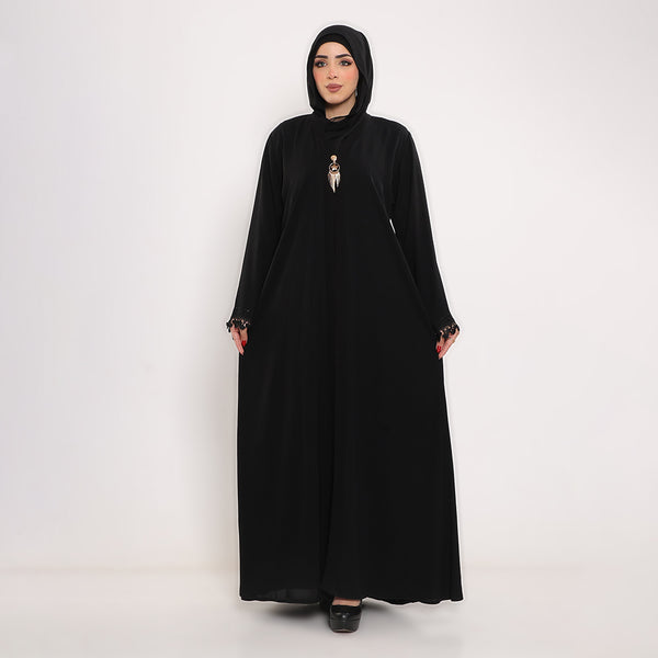 Embroidered V-Neck Abaya