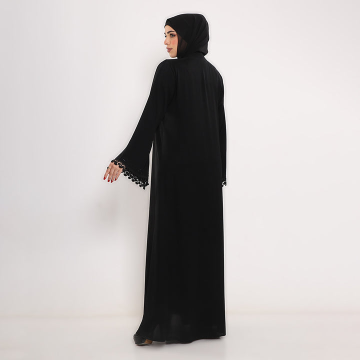 Embroidered V-Neck Abaya