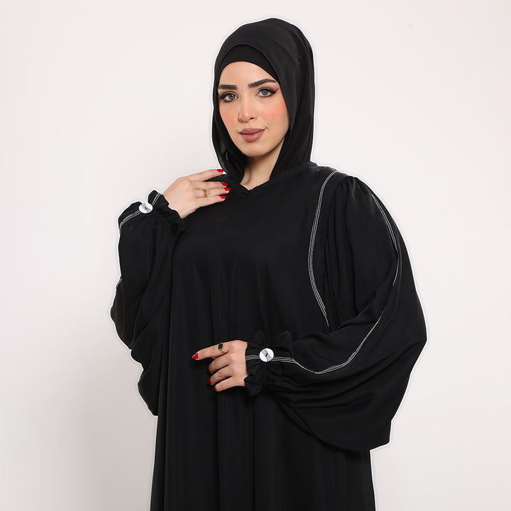 Gathered Butterfly Sleeve Abaya