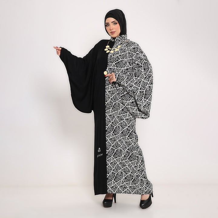 Assymetric Butterfly Sleeve Abaya