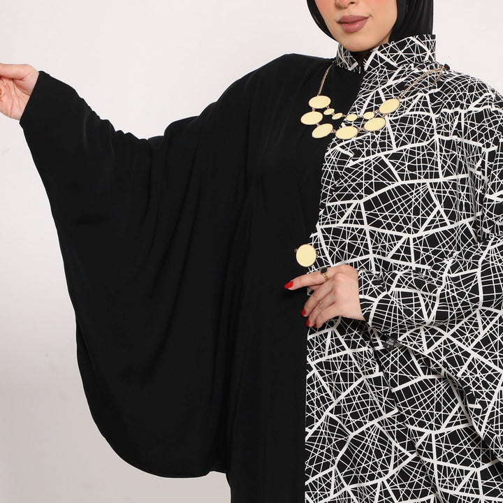 Assymetric Butterfly Sleeve Abaya