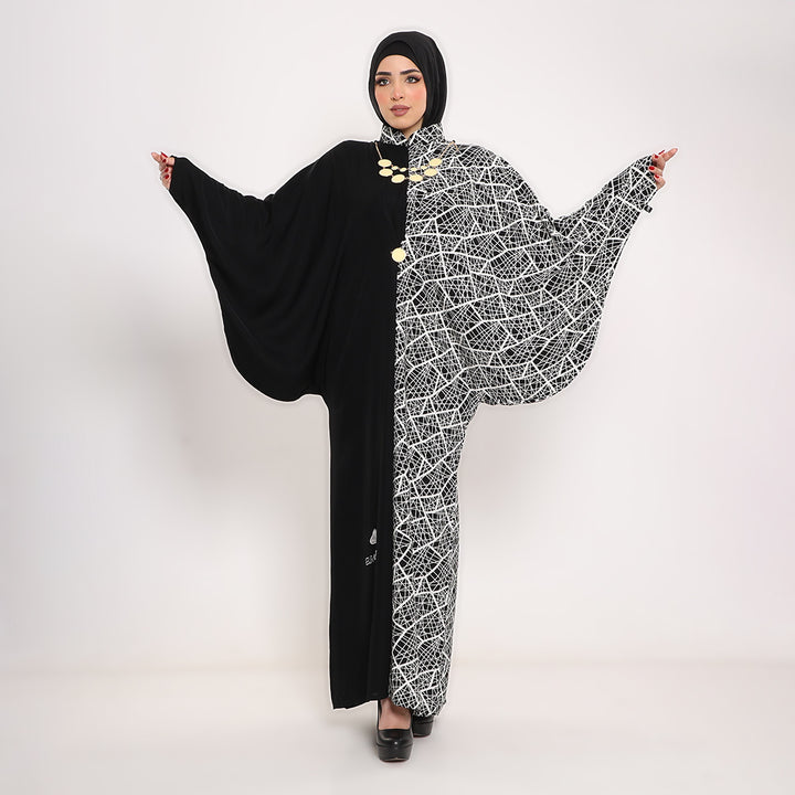 Assymetric Butterfly Sleeve Abaya